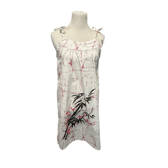 Laurie Lei Dresses & Skirts - Laurie Lei Dress Juniors One Size White Hawaiian Bamboo Floral Cotton‎ Blend Tie